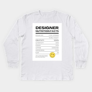 Designer Facts Kids Long Sleeve T-Shirt